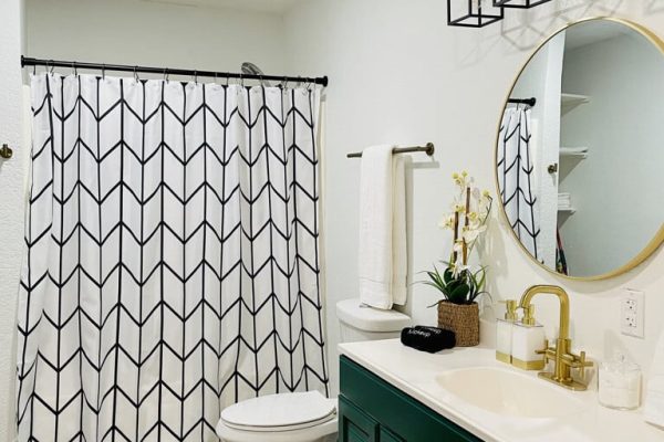 Gorgeous master bathroom. Washer and dryer also located here.